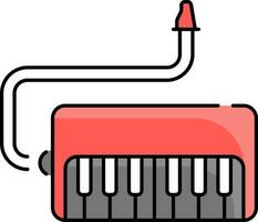 röd och grå illustration av digital piano ikon. vektor