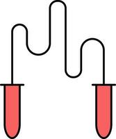 überspringen Seil Symbol im rot und schwarz Farbe. vektor