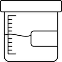 schwarz dünn linear Stichprobe Flasche Symbol. vektor