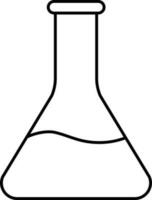 isoliert Flüssigkeit erlenmeyer Flasche linear Symbol. vektor