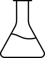 isoliert Flüssigkeit erlenmeyer Flasche linear Symbol. vektor