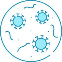 Virus und Bakterien im Petri Gericht Blau und Weiß Symbol. vektor