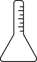 isoliert Flüssigkeit erlenmeyer Flasche linear Symbol. vektor
