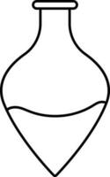 isoliert Flüssigkeit konisch Becherglas linear Symbol. vektor