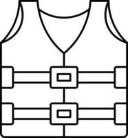 svart stroke illustration av säkerhet jacka ikon. vektor