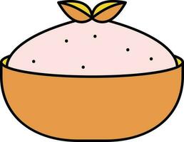 blad dekorera sheera skål ikon i rosa och orange Färg. vektor