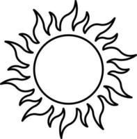 schwarz Linie Kunst Illustration von Sonne Symbol. vektor