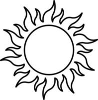 svart linje konst illustration av Sol ikon. vektor