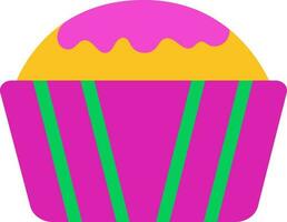 färgrik muffin eller muffin platt ikon. vektor
