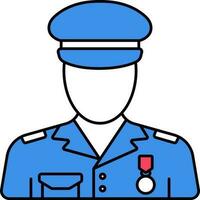 gesichtslos amerikanisch Polizei Mann Karikatur Symbol oder Symbol. vektor