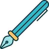 blå fontän penna platt ikon eller symbol. vektor