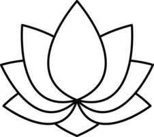 svart tunn linje konst av lotus blomma ikon. vektor
