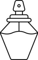 Kristall Parfüm Flasche schwarz dünn Linie Kunst Symbol. vektor