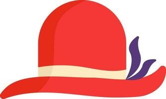 isoliert Bowler Hut Symbol im rot und lila Farbe. vektor