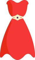 isoliert trägerlos Kleid Symbol im rot Farbe. vektor