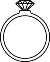 schwarz Gliederung Illustration von Edelstein Ring Symbol. vektor