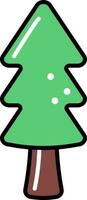 xmas träd ikon i grön och brun Färg. vektor