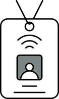 wiFi tillgång kort platt ikon i grå och vit Färg. vektor
