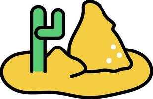 Kaktus Wüste Symbol im Gelb und Grün Farbe. vektor