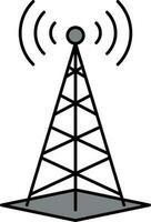 platt stil signal torn ikon i svart Färg. vektor