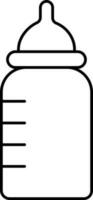 svart tunn linje konst av bebis mjölk flaska ikon. vektor