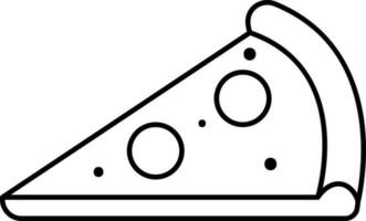 schwarz dünn Linie Kunst von Pizza Symbol. vektor