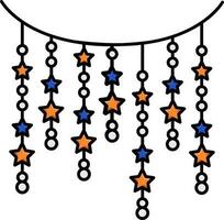 Star mit Perlen nahtlos Girlande Symbol im eben Stil. vektor