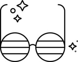 isoliert gestreift Brille Gliederung Symbol. vektor