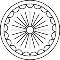 Illustration von Ashoka Rad Symbol im Linie Kunst. vektor