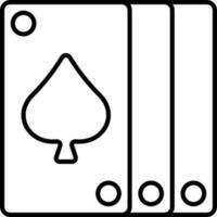 Spaten spielen Karten schwarz Schlaganfall Symbol. vektor