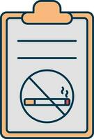 Nej rökning hälsa Rapportera ikon i grå och orange Färg. vektor