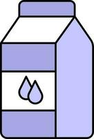 isoliert Milch Paket Symbol im Blau und Weiß Farbe. vektor