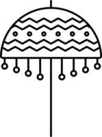 isolerat traditionell paraply ikon i svart översikt. vektor