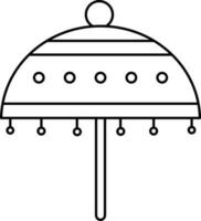 isoliert traditionell Regenschirm Symbol im schwarz Umriss. vektor