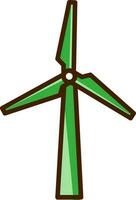 isoliert Windmühle Symbol im Grün Farbe. vektor