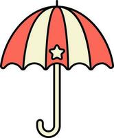 isoliert Star Symbol Regenschirm rot und Gelb Symbol. vektor