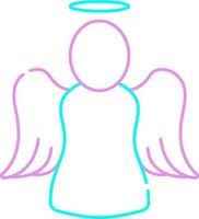 rosa och turkos översikt illustration av ängel ikon. vektor
