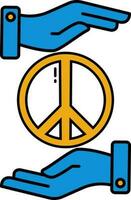 Frieden Schutz Symbol oder Symbol im Blau und Orange Farbe. vektor