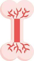 röd illustration av ben blod cirkulation ikon. vektor