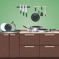 köksmöbler kulinariska redskap illustration vektorillustration vektor