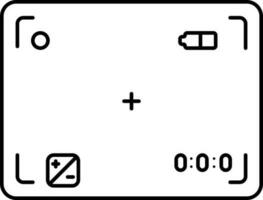 Video Aufzeichnung Bildschirm schwarz Schlaganfall Symbol. vektor