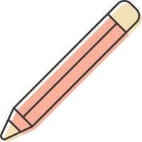 Rosa Farbe Bleistift Symbol im eben Stil. vektor