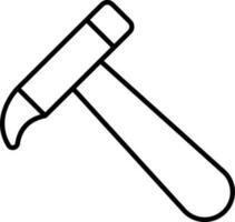 schwarz linear Stil Nagel Hammer Symbol. vektor