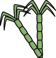 eben Illustration von Grün Zuckerrohr Pflanze Symbol. vektor