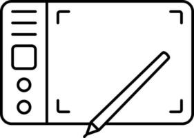 Stift Tablette Symbol im Linie Kunst. vektor