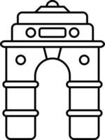 svart stroke Indien Port ikon eller symbol. vektor