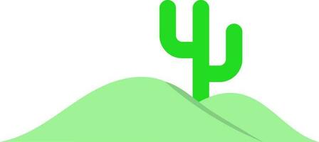 öken- landa med kaktus växt grön ikon i platt stil. vektor