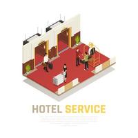 Hotel Service isometrische Zusammensetzung Vektor-Illustration vektor