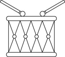 isoliert Musical Trommel mit Stock Linie Kunst Symbol. vektor