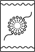 svart tunn linje konst av rakhi hälsning kort ikon. vektor